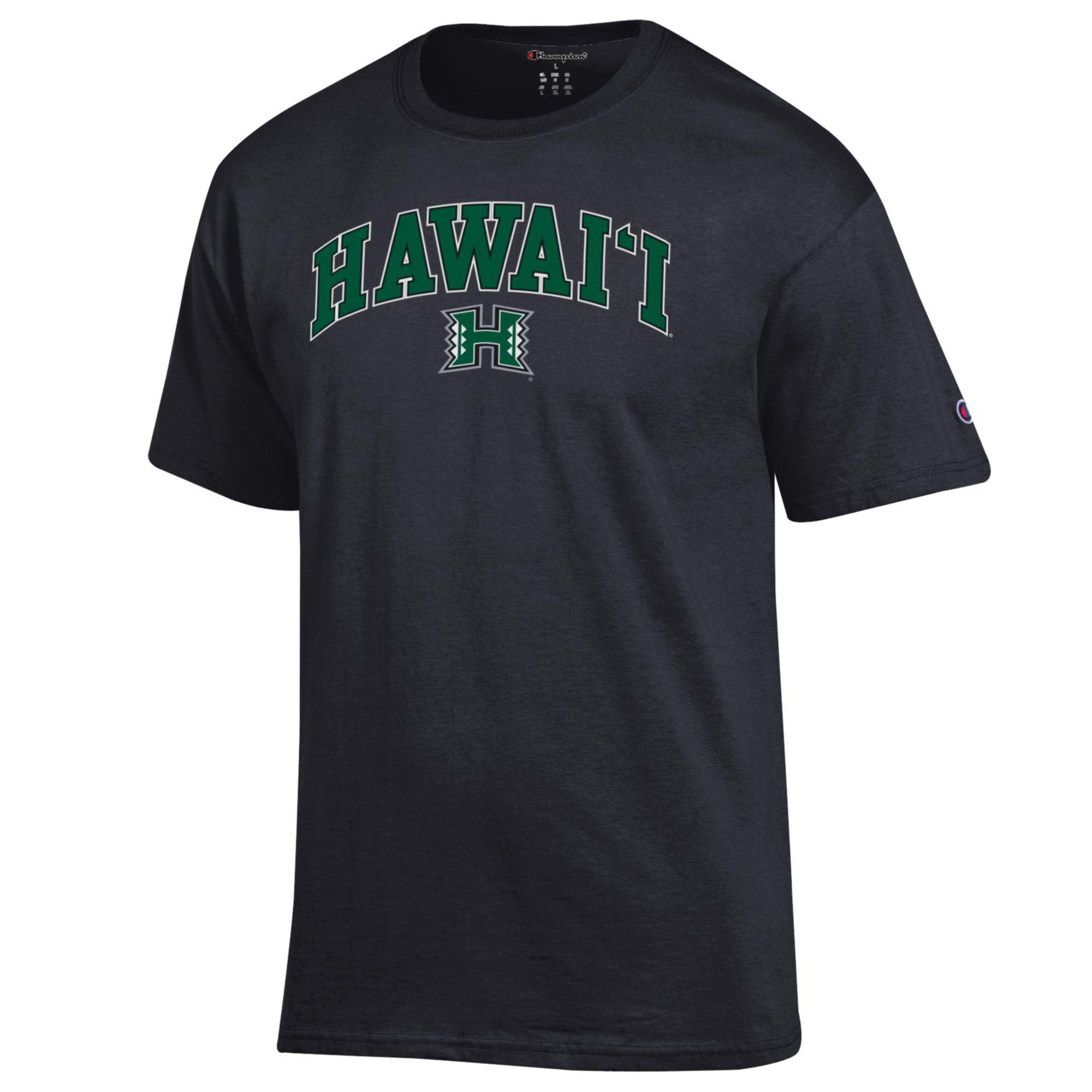 T-shirt Champion Black Hawaii Rainbow Warriors avec logo en arc de cercle pour homme